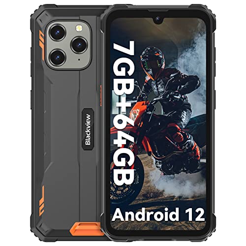 Blackview Rugged Phone, BV5300Pro(2023) 7GB+64GB/1TB, 6580mAh, 2.3GHz Octa-core, IP68&IP69K, 4G Android 12 Phone, 3 Cards Slot, 13MP+8MP Waterproof Phone Camera, 6.1’’ HD+ Display, NFC - Orange