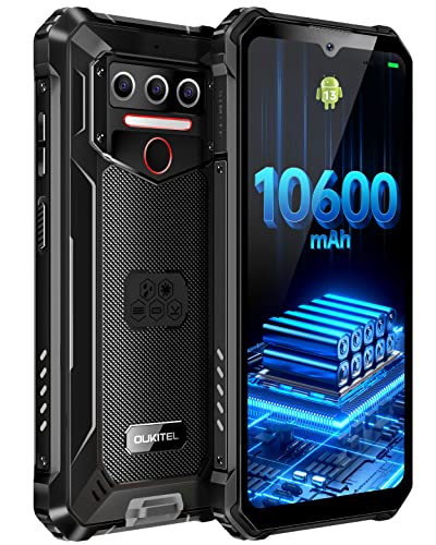 OUKITEL WP23 Android 13 rugged smartphone 10600mAh mobile phone 6,517 inch HD+ 4GB(7GB)+64GB 1TB extention rugged outdoor phone 13MP+5MP Camera,4G Dual SIM,IP68/NFC/OTG/GPS/Face ID
