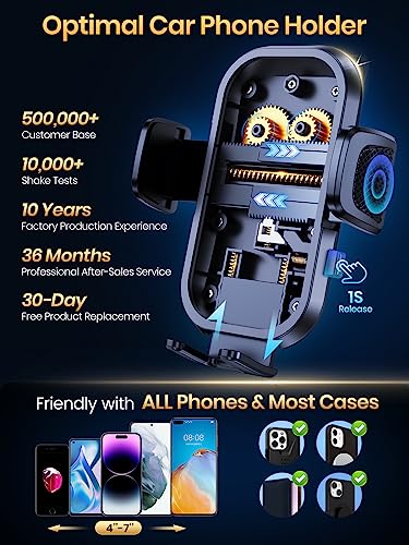 TOPK Car Phone Holder, Phone Holder for Cars Dashboard & Windscreen for Universal Cars 360° Rotatable Mobile Phone Holder for All Mobile Phones