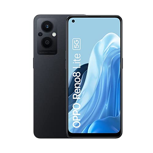 OPPO Reno8 Lite 5G Smartphone, Qualcomm® Snapdragon™ 695 5G SoC, 6.4” AMOLED FHD+ 60Hz, 64MP+2MP+2MP rear camera, 16MP front camera, RAM 8GB + ROM 128GB expansion up to 1TB, Cosmic Black