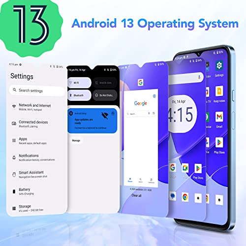 CUBOT P80 Mobile Phones, 16GB+256GB Smartphone Android 13, 48MP+24MP Camera, 6.58" FHD+ Display, 5200mAh/18W Fast Charge, Dual SIM 4G Telephone, MediaTek MT8788/Fingerprint Unlock/NFC/Headphones