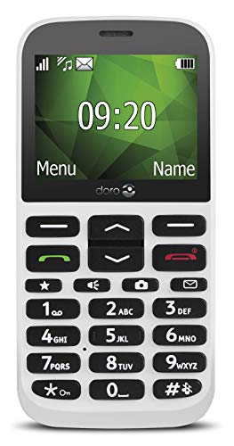 Doro 1370 Unlocked 2G Easy-to-Use Mobile Phone for Seniors with Wide Colour Display, 3 MP Camera and SOS Button (White) [UK and Irish Version]