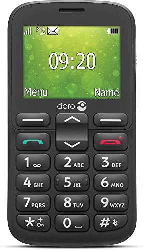 Doro 1380 Unlocked 2G Dual SIM Mobile Phone for Seniors with 2.4" Display, Camera and Assistance Button (Black) [UK and Irish Version] (Black)