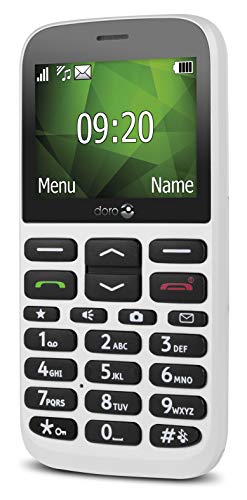 Doro 1370 Unlocked 2G Easy-to-Use Mobile Phone for Seniors with Wide Colour Display, 3 MP Camera and SOS Button (White) [UK and Irish Version]
