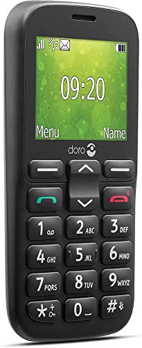 Doro 1380 Unlocked 2G Dual SIM Mobile Phone for Seniors with 2.4" Display, Camera and Assistance Button (Black) [UK and Irish Version] (Black)