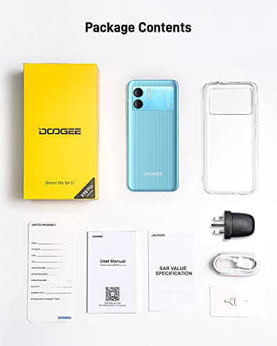 DOOGEE X98 Pro Mobile Phones SIM Free Unlocked, Android 12 Smartphone, 9GB+64GB/1TB Extension, Octa-Core, 6.52" HD+ Display, 4G Dual SIM Phones, 4200mAh, 12MP+8MP, GPS/OTG/Face ID, UK Version - Blue