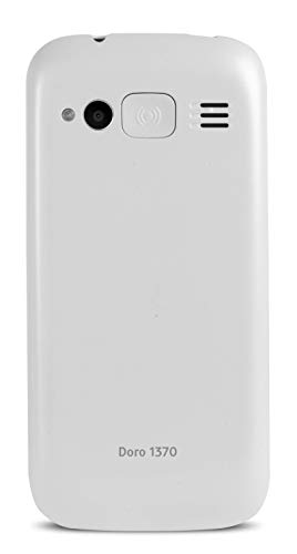 Doro 1370 Unlocked 2G Easy-to-Use Mobile Phone for Seniors with Wide Colour Display, 3 MP Camera and SOS Button (White) [UK and Irish Version]
