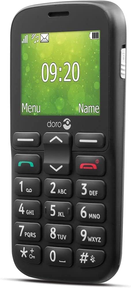 Doro 1380 Unlocked 2G Dual SIM Mobile Phone for Seniors with 2.4" Display, Camera and Assistance Button (Black) [UK and Irish Version] (Black)