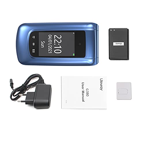 uleway Big Button Mobile Phone for Elderly, Pay As You Go Flip Phone, Unlocked Basic Phone with SOS Emergency Button, Speed Dail, Torch, FM Radio, Easy to Use for Senior (2G-Blue)