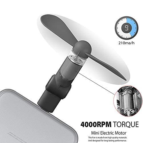 Wuedozue Google Pixel 3 Fan, 180 Rotating Portable USB-C Cool Cooler Mobile Phone Fan Compatible with Pixel 3/3XL/2/2XL/HTC/Huawei/LeEco/Sumsung/Essential PH-1 and More