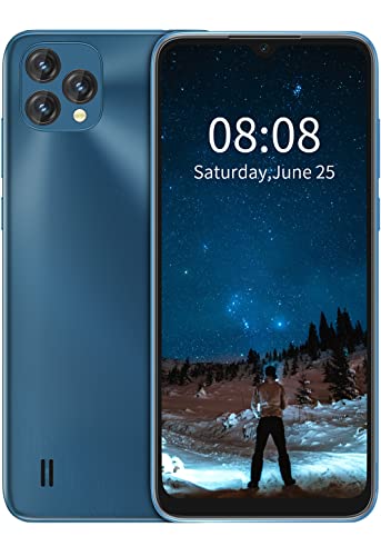 OSCAL Mobile Phones, C60 Android Smartphone, 4GB(up to 7GB) RAM+32GB/TF 1TB, 13MP+5MP Cameras, 4780mAh, 4G Sim Free Unlocked, 6.528 inch HD+ IPS Screen, Dual Nano Sim, Face Unlock - Blue