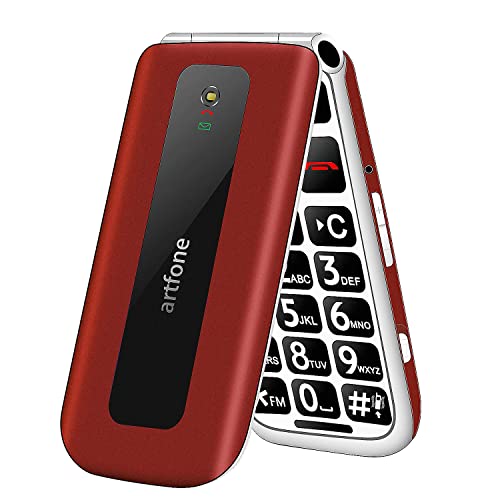 artfone Big Button Mobile Phone for Elderly, Senior Flip Phones Sim Free Unlocked Easy to Use Basic Cell Phones with 2.4" LCD Display | SOS Button | Talking Numbers | FM Radio | Torch |1000mAh Battery