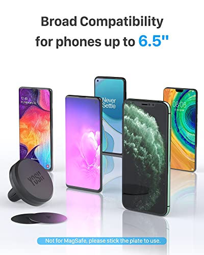 YOSH Car Phone Mount Holder Magnetic Air Vent in Car Mobile Phone Cradle Magnet for iPhone 11 Pro Max XR XS Max X 8 7 6s Plus Samsung S20 S10+ A70 S10 Huawei P30 P20 Pro Xperia Xiaomi Oneplus etc.