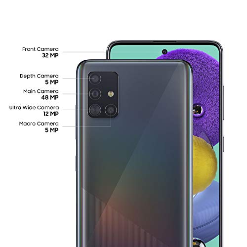 Samsung Galaxy A51 Mobile Phone; Sim Free Smartphone - Prism Crush Black, (UK Version)