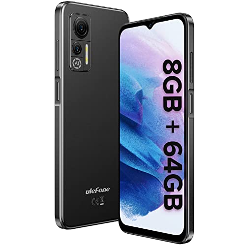 Ulefone Mobile Phones SIM Free Unlocked, 4GB RAM 64GB ROM, Note 14, Android 12 Phone, 4G Dual SIM Smartphone, Triple Card Slots, 4500mAh Battery, 13MP Camera, 6.52 inch Screen, Midnight Black