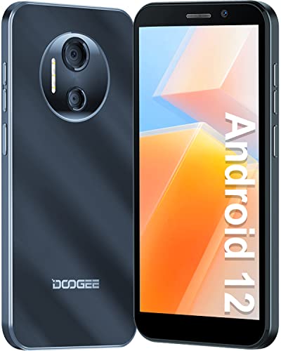 Mobile Phones SIM Free Unlocked, DOOGEE X97 Android 12 4G Smartphone, 6.0'' HD+ Display, 4200mAh Battery, Triple Card Slots, 3GB RAM 16GB ROM, 256GB Extension, Dual SIM, GPS, Face ID, UK Version-Black