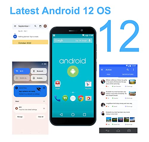 Mobile Phones SIM Free Unlocked, DOOGEE X97 Android 12 4G Smartphone, 6.0'' HD+ Display, 4200mAh Battery, Triple Card Slots, 3GB RAM 16GB ROM, 256GB Extension, Dual SIM, GPS, Face ID, UK Version-Black