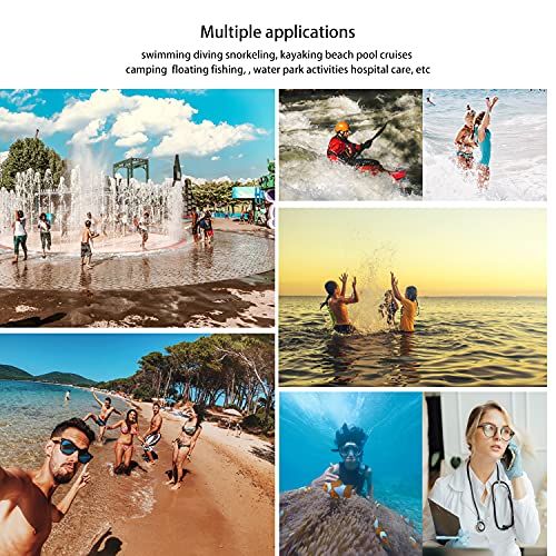 Universal Waterproof Phone Pouch with Lanyard Cell Phone IP8X Diving Outdoor Beach Floating Underwater Up to 7.0" Dry Bag 3D Seamless HD TPU Dustproof Touch Phone Case for iPhone Android Blue