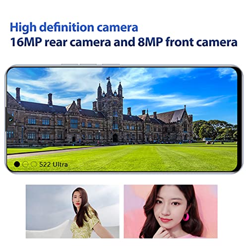 S22 Ultra Unlocked Cell Phone, 6.3 Inch Water Drop Screen, 4GB RAM+64GB ROM Android 12 Smartphone, 5G WIFI Dual SIM Mobile Phone, 8MP + 16MP Camera, Face ID, 6800mAh (UK)