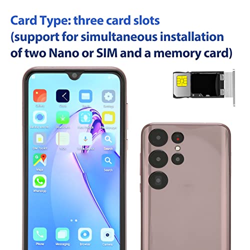 S22 Ultra Unlocked Cell Phone, 6.3 Inch Water Drop Screen, 4GB RAM+64GB ROM Android 12 Smartphone, 5G WIFI Dual SIM Mobile Phone, 8MP + 16MP Camera, Face ID, 6800mAh (UK)
