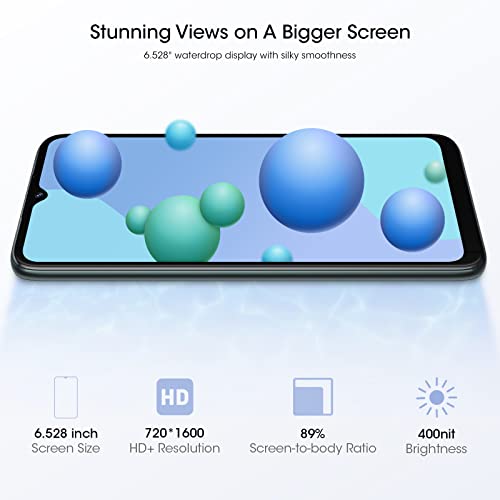 Blackview Mobile Phone, A55 Smartphone SIM Free Android Phones Unlocked, 6.528 inches HD+ Waterdrop Screen, 4G Dual SIM Android 11 Phone, 3GB RAM/SD 128GB, 4780mAh Battery, 8+5MP Camera, Face ID-Black