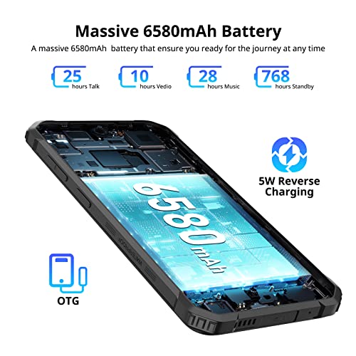 Blackview BV5300 Rugged Smartphone, 6580mAh Outdoor Phone, 7GB+32GB/1TB Rugged Android Phone, 3 Cards Slot, 13MP Waterproof Camera, 6.1" In-cell 720 * 1560, IP68&IP69K Rugged Cell Phone