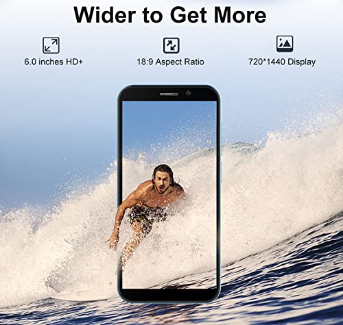 Mobile Phones SIM Free Unlocked, DOOGEE X97 Android 12 4G Smartphone, 6.0'' HD+ Display, 4200mAh Battery, Triple Card Slots, 3GB RAM 16GB ROM, 256GB Extension, Dual SIM, GPS, Face ID, UK Version-Black