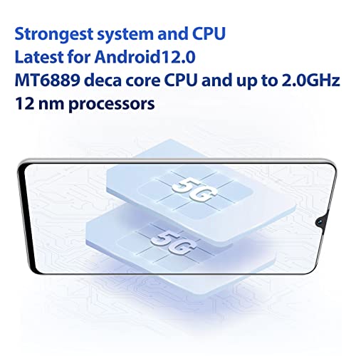 S22 Ultra Unlocked Cell Phone, 6.3 Inch Water Drop Screen, 4GB RAM+64GB ROM Android 12 Smartphone, 5G WIFI Dual SIM Mobile Phone, 8MP + 16MP Camera, Face ID, 6800mAh (UK)