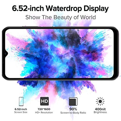 Ulefone Mobile Phones SIM Free Unlocked, 4GB RAM 64GB ROM, Note 14, Android 12 Phone, 4G Dual SIM Smartphone, Triple Card Slots, 4500mAh Battery, 13MP Camera, 6.52 inch Screen, Midnight Black