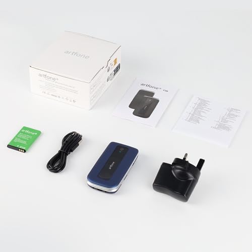 artfone F20 Big Button Mobile Phone for Elderly, Senior Flip Phones Sim Free Unlocked Easy to Use Basic Cell Phones with 2.4" LCD Display | 1000mAh Batterys | SOS Button| Torch | FM Radio | Blue