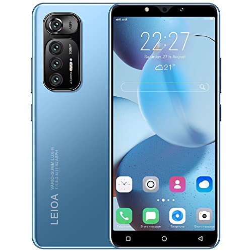 LngLst Cheap Mobile Phones, Android OS, 5.0 inch Dual SIM Dual Camera, 4GB ROM (Expandable up to 128GB) Basic Smartphone (M10PLUS-Blue)