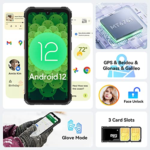 Blackview BV5300 Rugged Smartphone, 6580mAh Outdoor Phone, 7GB+32GB/1TB Rugged Android Phone, 3 Cards Slot, 13MP Waterproof Camera, 6.1" In-cell 720 * 1560, IP68&IP69K Rugged Cell Phone