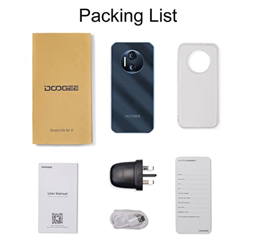 Mobile Phones SIM Free Unlocked, DOOGEE X97 Android 12 4G Smartphone, 6.0'' HD+ Display, 4200mAh Battery, Triple Card Slots, 3GB RAM 16GB ROM, 256GB Extension, Dual SIM, GPS, Face ID, UK Version-Black