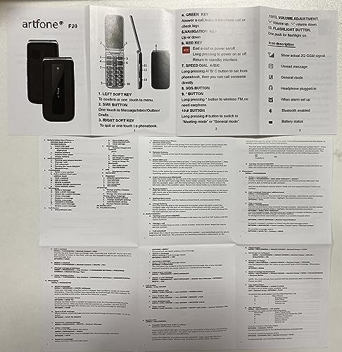 artfone F20 Big Button Mobile Phone for Elderly, Senior Flip Phones Sim Free Unlocked Easy to Use Basic Cell Phones with 2.4" LCD Display | 1000mAh Batterys | SOS Button| Torch | FM Radio | Blue