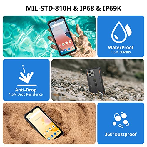 Blackview BV5300 Rugged Smartphone, 6580mAh Outdoor Phone, 7GB+32GB/1TB Rugged Android Phone, 3 Cards Slot, 13MP Waterproof Camera, 6.1" In-cell 720 * 1560, IP68&IP69K Rugged Cell Phone