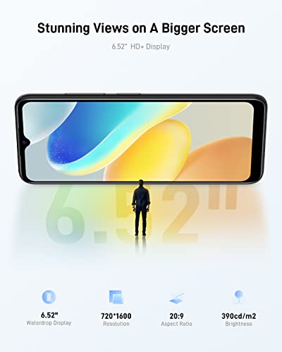 DOOGEE X98 Pro Mobile Phone, Android 12 Smartphone SIM Free Phones Unlocked, Max 9GB RAM, 64GB/1TB Extension ROM, Octa-Core, 6.52" HD+ Display, 4200mAh, 12MP+8MP, 4G Dual SIM, OTG/Face ID - Black