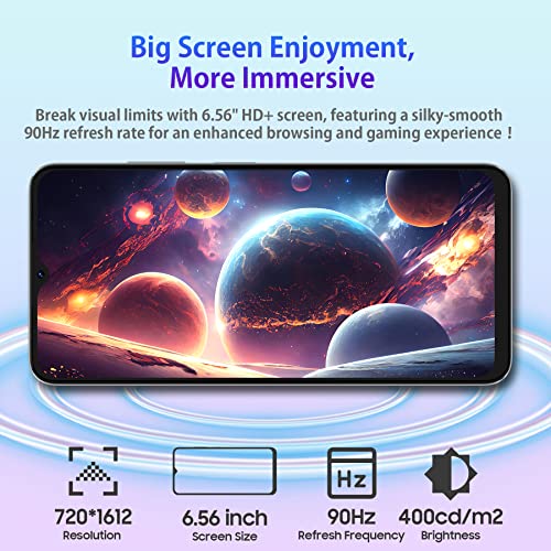OSCAL C70 Mobile Phones SIM Free Unlocked, 10GB+128GB/SD 2TB Smartphone, 6.5" HD+ 90Hz Screen, 4G Dual SIM Android 12 Smartphone, 50MP+8MP Camera, 2.4G&5Gwifi, 5180mAh Battery, Fingerprint Face ID