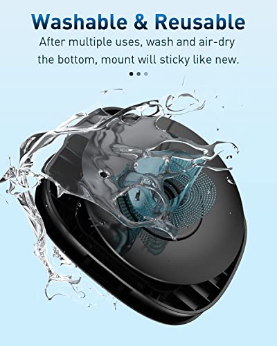 Car Phone Holder, 360° Rotatable Phone Holder for Car Dashboard, Horizontal & Vertical Viewing Car Phone Mount，Washable Reusable Car Mobile Phone Holder, for iPhone Samsung Android Smartphones (Black)