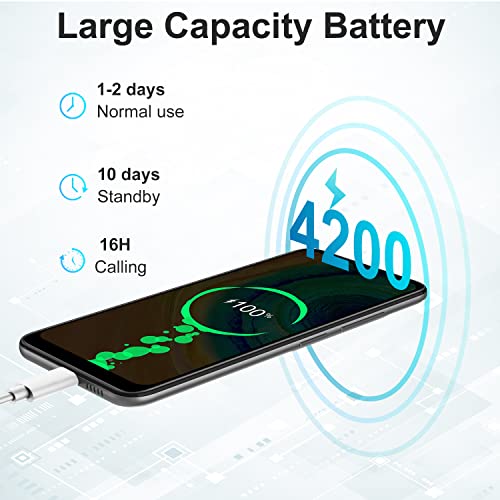 DOOGEE X98 Mobile Phones Sim Free Unlocked, Android 12 Smartphone, 16GB, 1TB Extension, 6.52 Inch HD+ Screen, 4200mAh Battery, 4G Dual SIM Phones, 8MP AI Camera, Face Unlock, OTG, GPS - Black