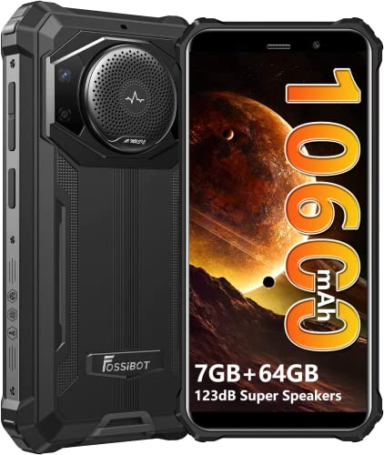 FOSSiBOT Rugged Smartphone F101 10600mAh Battery Rugged Cell Phone123dB Loudest Speaker Unlocked Phone 7+64GB 5.45" HD+ Rugged Smartphone Unlocked IP68 Waterproof Phone Android 12 24+8MP Camera OTG