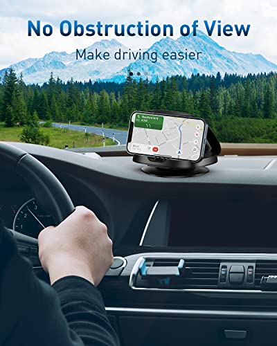 Car Phone Holder, 360° Rotatable Phone Holder for Car Dashboard, Horizontal & Vertical Viewing Car Phone Mount，Washable Reusable Car Mobile Phone Holder, for iPhone Samsung Android Smartphones (Black)