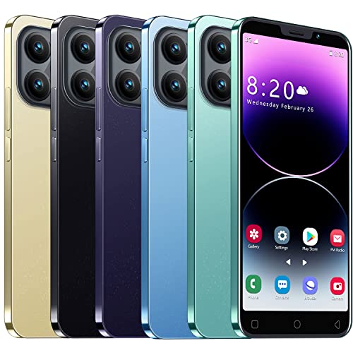 JtQtJ 2023 New Smartphones, Cheap Mobile Phones with 5.0" HD Display, Dual SIM, Dual Cameras, 8GB ROM, Wifi,GPS,Bluetooth Cell Phones (i14Pro-Blue)