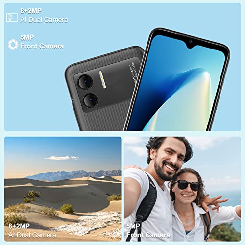 DOOGEE X98 Mobile Phones Sim Free Unlocked, Android 12 Smartphone, 16GB, 1TB Extension, 6.52 Inch HD+ Screen, 4200mAh Battery, 4G Dual SIM Phones, 8MP AI Camera, Face Unlock, OTG, GPS - Black