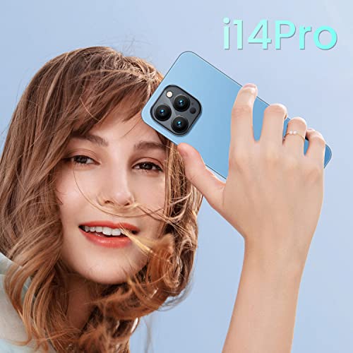 JtQtJ 2023 New Smartphones, Cheap Mobile Phones with 5.0" HD Display, Dual SIM, Dual Cameras, 8GB ROM, Wifi,GPS,Bluetooth Cell Phones (i14Pro-Blue)