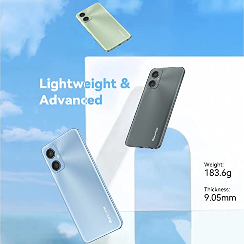 Blackview Mobile Phones Sim Free Unlocked, A52 Android 12 Phones, 3GB+32GB/TF1TB, Octa-Core, 13MP+5MP, 5180mAh, Dual SIM Smartphone, 6.517 inch HD+ IPS Screen, Face & Fingerprint Unlock-Polar Night