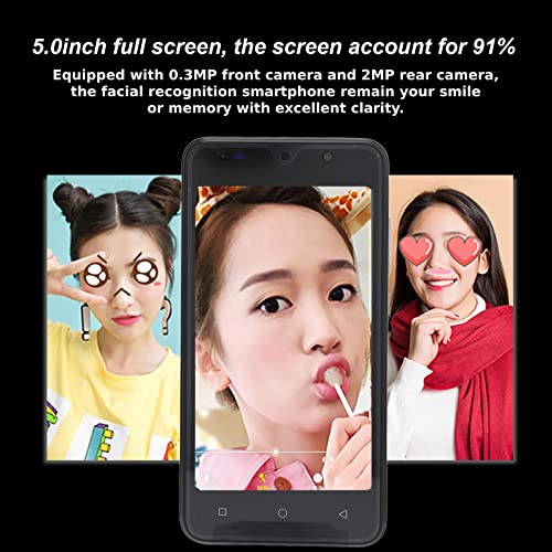 ASHATA Dual Sim Unlocked Cell Phones,Smartphone 8Pro Cell Phone 5.0in HD Full Screen for Android,RAM 2GB ROM 32GB,Face Recognition,2MP Front Camera,for Kids Elderly Gift(Rose Gold)