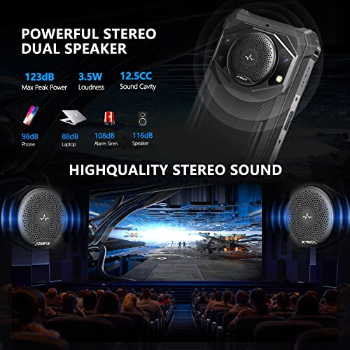 FOSSiBOT Rugged Smartphone F101 10600mAh Battery Rugged Cell Phone123dB Loudest Speaker Unlocked Phone 7+64GB 5.45" HD+ Rugged Smartphone Unlocked IP68 Waterproof Phone Android 12 24+8MP Camera OTG