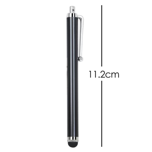 2PC Black Smart Phone Pen Stylus, Silicone Tip Pens for Touch Screen Devices, Compatible with Tablets, Mobile Phones, Laptops, iPad, iPhone, Samsung Galaxy Note/Tablet, Android - By TRIXES