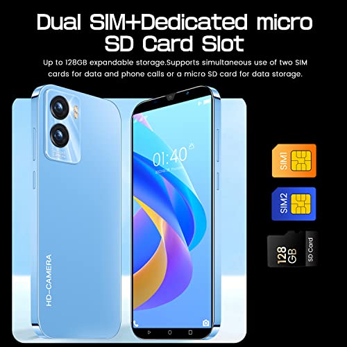 2SimOk Cheap Mobile Phones, 5.0 inch IPS Display, Android Smarphones, 2500mAh Battery, Dual Camera, Dual SIM 3G Cell Phone (R35-Blue)