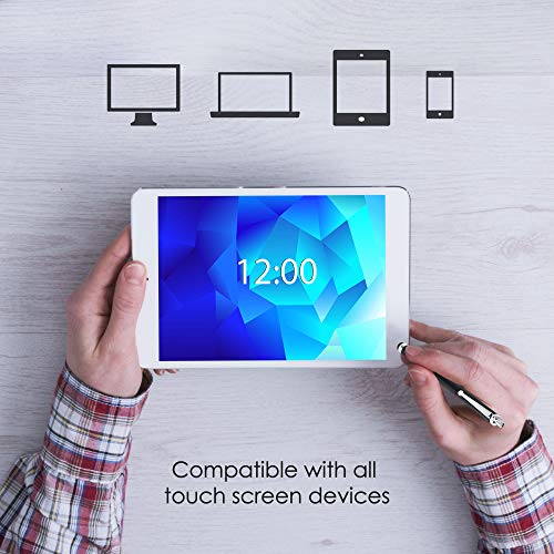 2PC Black Smart Phone Pen Stylus, Silicone Tip Pens for Touch Screen Devices, Compatible with Tablets, Mobile Phones, Laptops, iPad, iPhone, Samsung Galaxy Note/Tablet, Android - By TRIXES